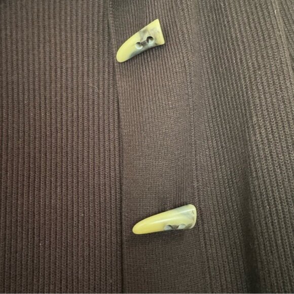 Jones NY Ribbed Wool Angora Cardigan Toggle Button Knit Sweater Jacket Top Tan M - Picture 8 of 16